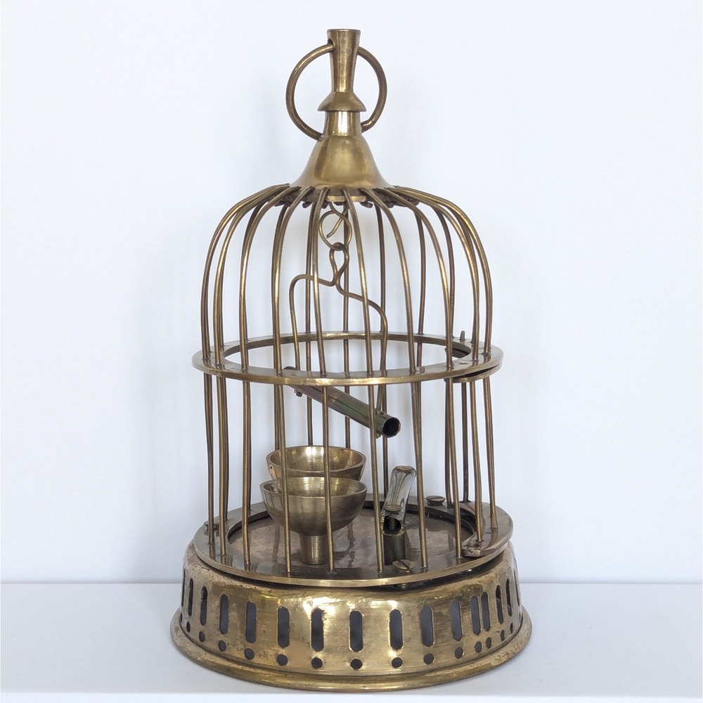 Vintage Solid Brass Decorative Birdcage Hanging Made In India 7.5" Small